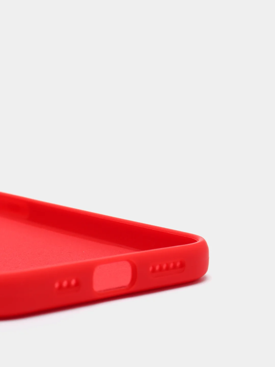 Красный чехол силиконовый iPhone 12 PRO матовый с защитой камер, закрытым низом и бархатом внутри