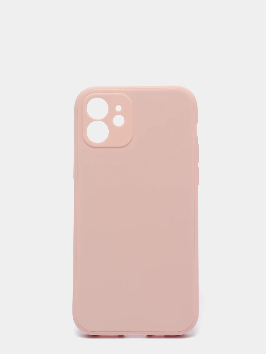 Коралловый меланж чехол силиконовый для iPhone 12 матовый с защитой камер, закрытым низом и бархатом внутри