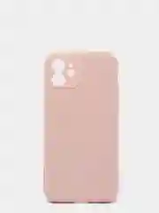 Коралловый меланж чехол силиконовый для iPhone 12 матовый с защитой камер, закрытым низом и бархатом внутри