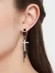 Черный серьга с 3 крестами, 1 штука, 2 цвета