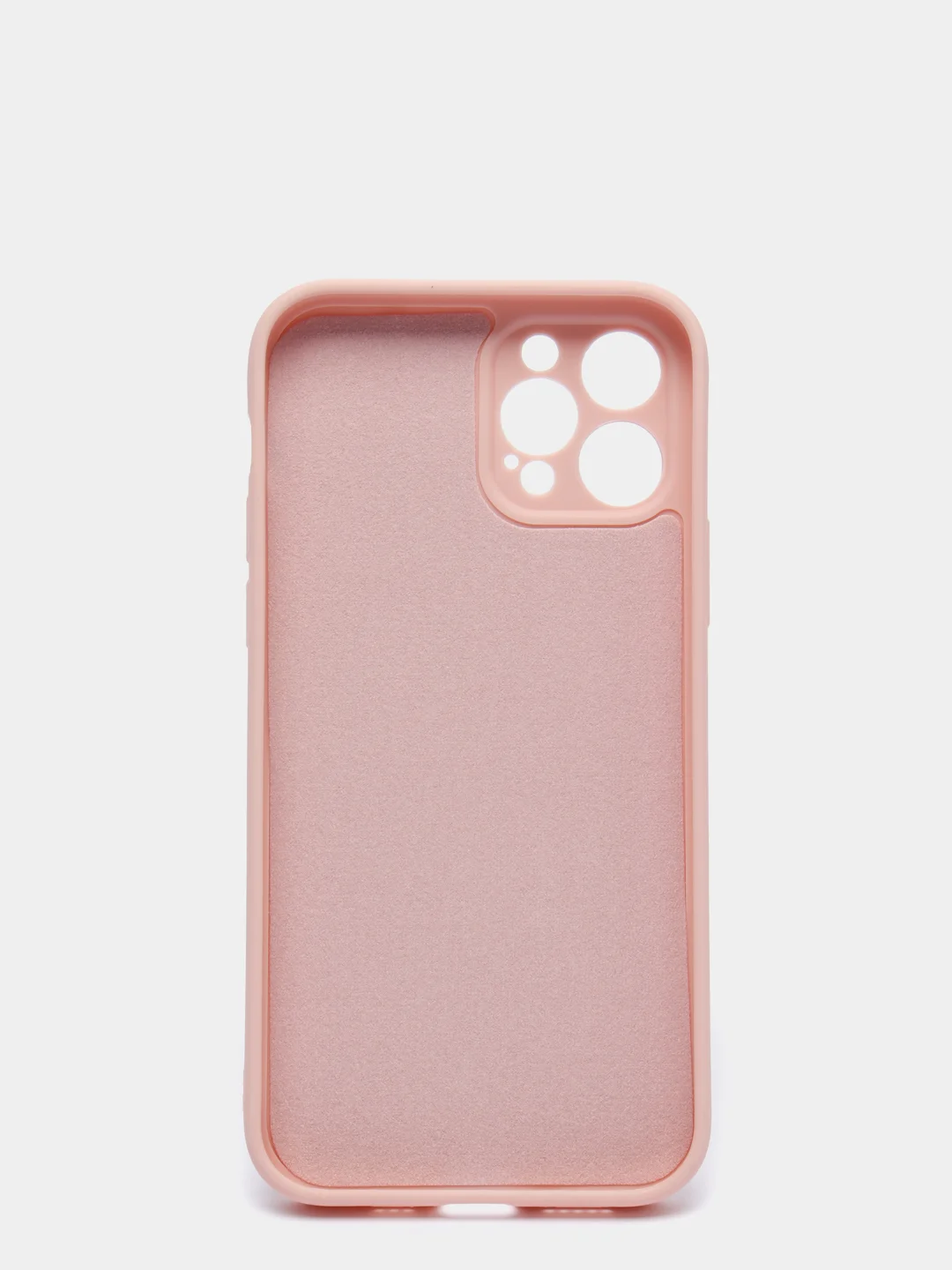 Коралловый меланж чехол силиконовый iPhone 12 PRO матовый с защитой камер, закрытым низом и бархатом внутри