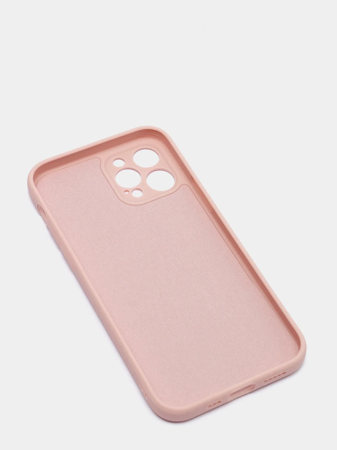 Коралловый меланж чехол силиконовый iPhone 12 PRO матовый с защитой камер, закрытым низом и бархатом внутри