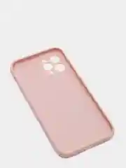 Коралловый меланж чехол силиконовый iPhone 12 PRO матовый с защитой камер, закрытым низом и бархатом внутри