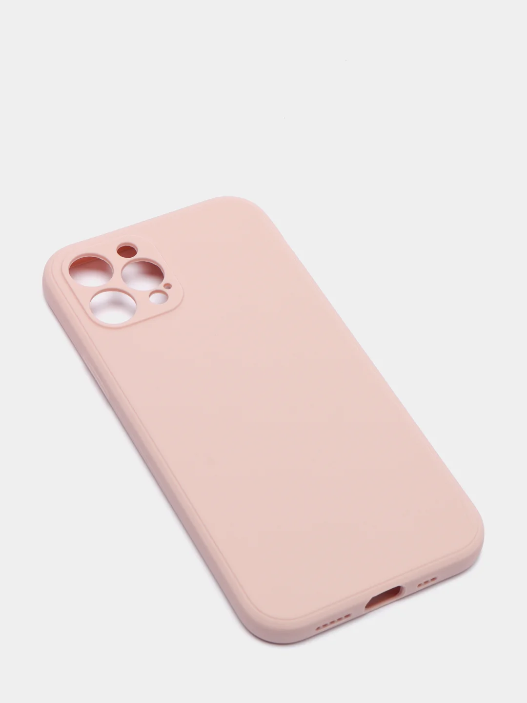 Коралловый меланж чехол силиконовый iPhone 12 PRO матовый с защитой камер, закрытым низом и бархатом внутри