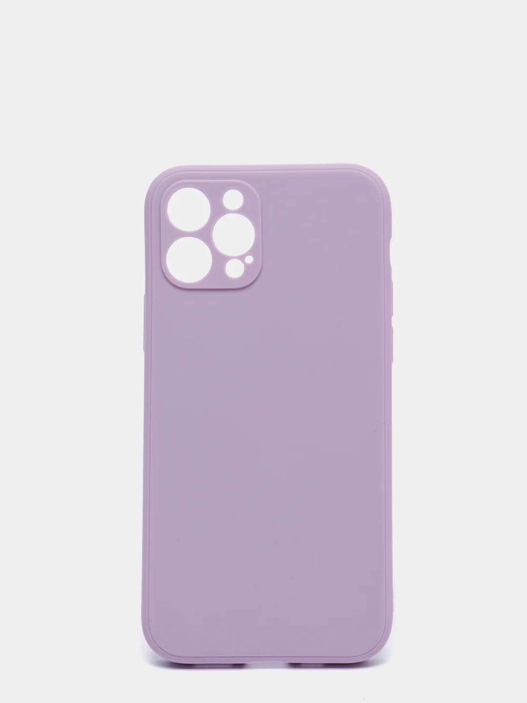 Лавандовый чехол силиконовый iPhone 12 PRO матовый с защитой камер, закрытым низом и бархатом внутри