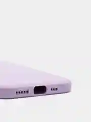 Лавандовый чехол силиконовый для iPhone 12 матовый с защитой камер, закрытым низом и бархатом внутри