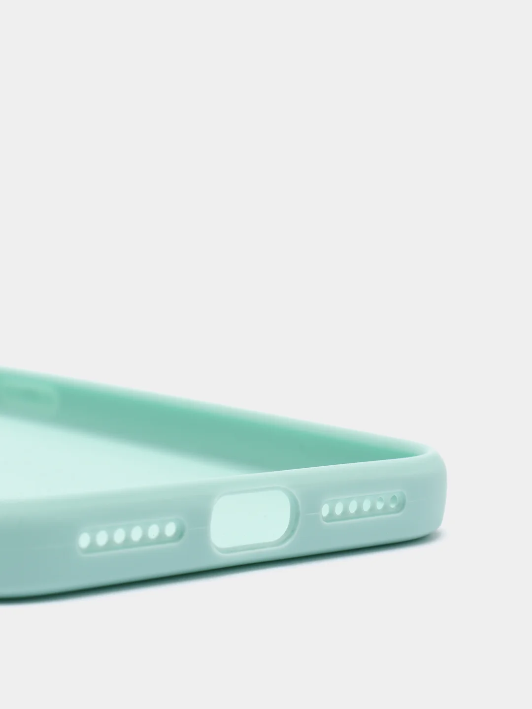Бирюзовый чехол для iPhone XR матовый силиконовый с закрытым низом и бархатом внутри