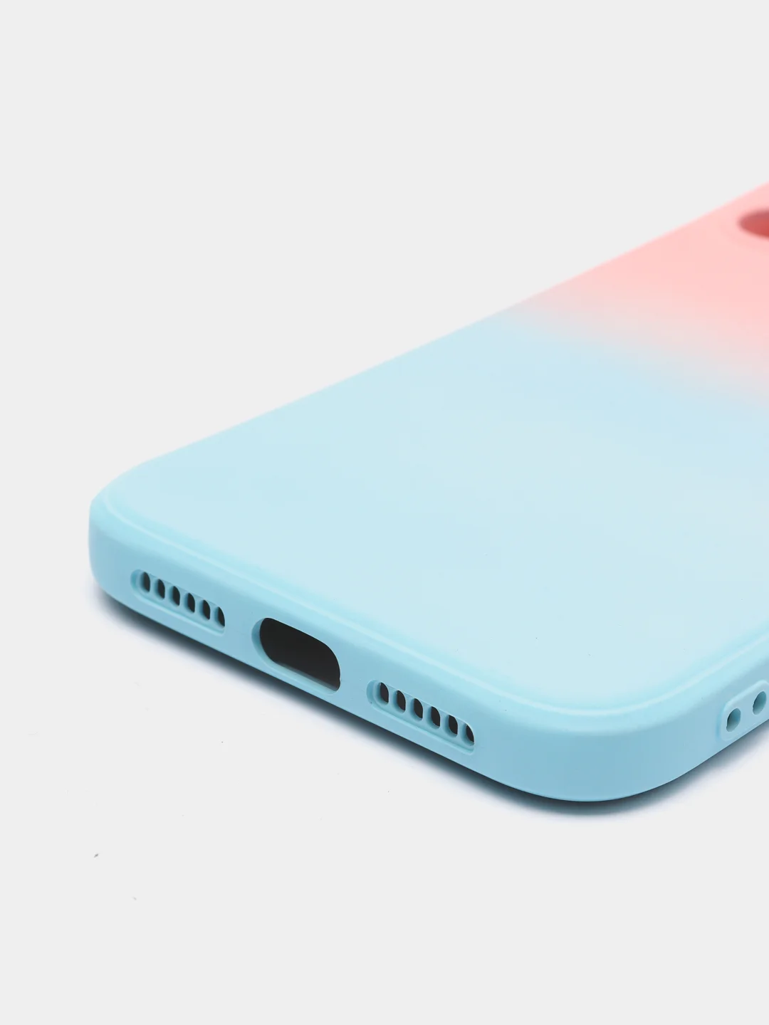 Светло-синий чехол градиентный для iPhone XR 11 12 13 Pro Max mini силиконовый айфон про макс