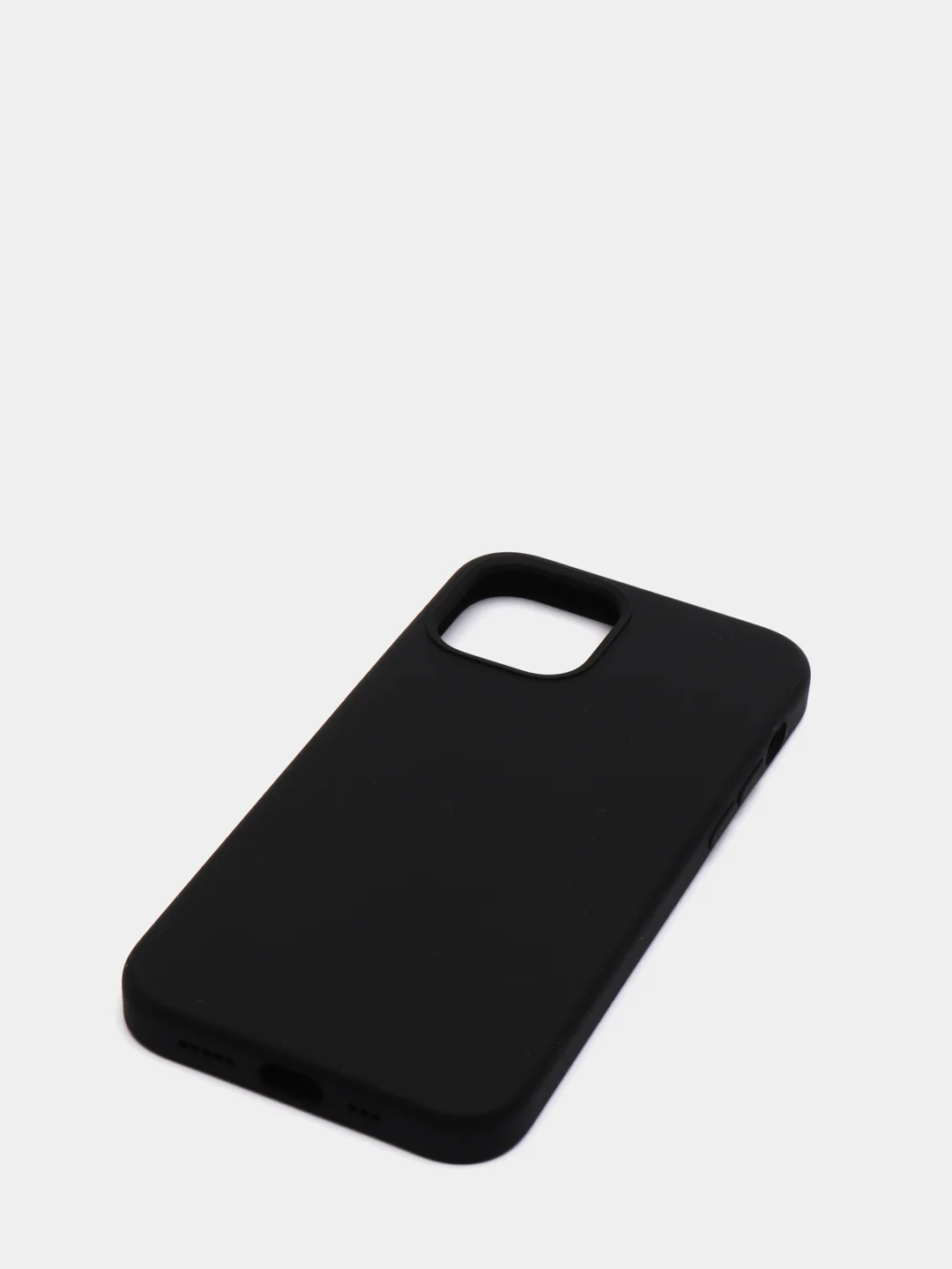 Чехол для iPhone 12/12 Pro (6.1") силиконовый матовый черный без логотипа "Премиум"