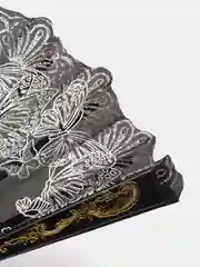 Черный веер кружевной /деревянный складной