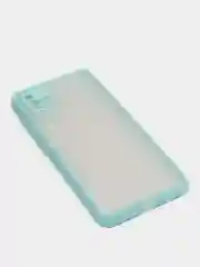 Бирюзовый чехол Samsung Galaxy A51 полупрозрачный пластиковый матовый с цветными кнопками