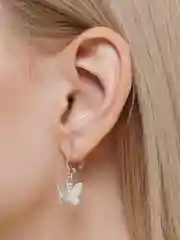 Серебряный серьги "Бабочки"
