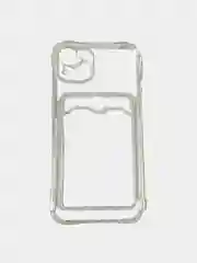 Белый противоударный силиконовый чехол для iPhone 13, с защитой камера и карман для карточек