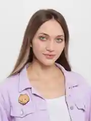 Значок деревянный "Смелый Мишка"