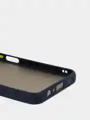 Темно-синий чехол Samsung Galaxy A03s (Самсунг Галакси А03с) пластиковый матовый с цветными кнопками