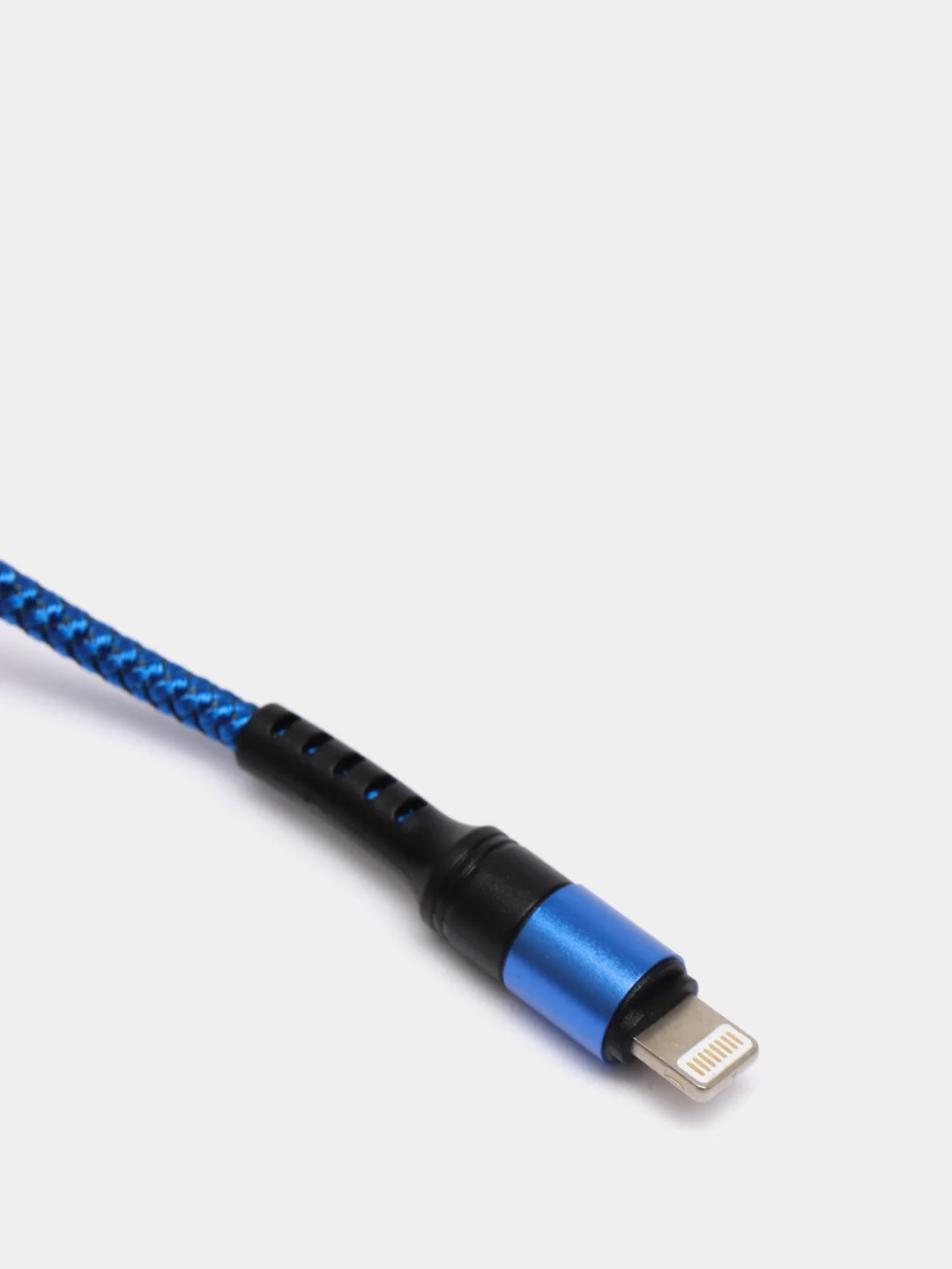 Синий кабель Micro USB, Type-C, Lightning - Iphone (быстрая зарядка андроид) тканевый нейлоновый