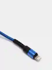 Синий кабель Micro USB, Type-C, Lightning - Iphone (быстрая зарядка андроид) тканевый нейлоновый