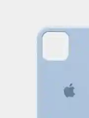 Голубой чехол для iPhone 12 / 12 Pro (6.1") Silicone Case закрытый низ с логотипом