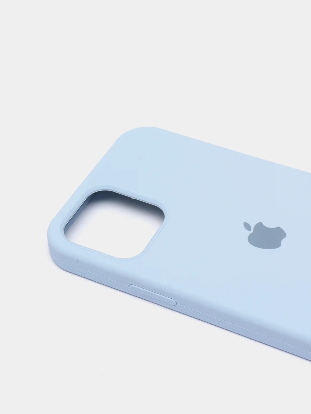 Голубой чехол для iPhone 12 / 12 Pro (6.1") Silicone Case закрытый низ с логотипом