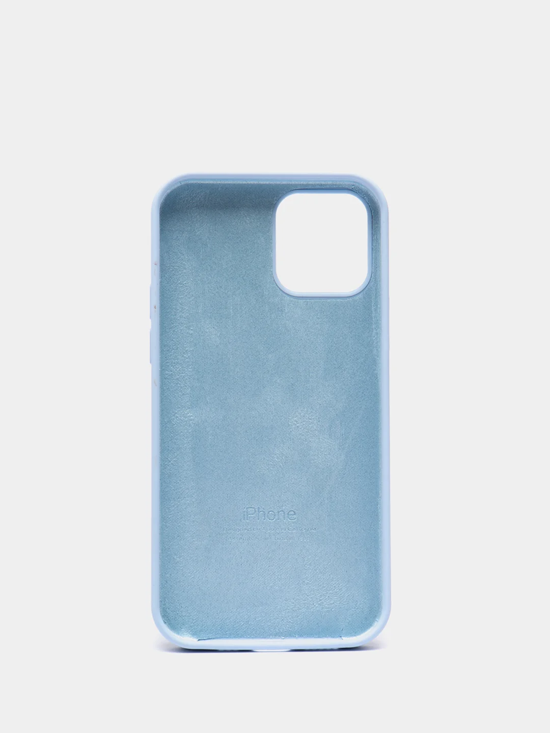 Голубой чехол для iPhone 12 / 12 Pro (6.1") Silicone Case закрытый низ с логотипом