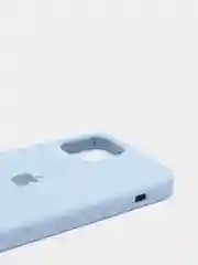 Голубой чехол для iPhone 12 / 12 Pro (6.1") Silicone Case закрытый низ с логотипом