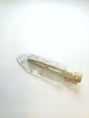Серебряный заколка с принтом для волос  "Решение"