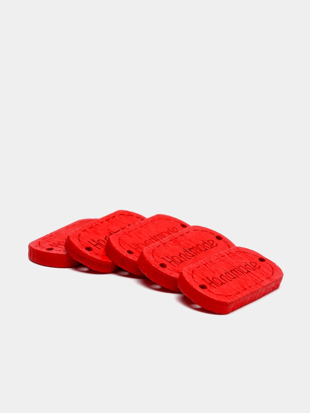 Красный бирки "Hand made", 10штук