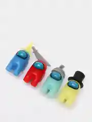 Бирюзовый набор из 4 игрушек Among us со сменными шляпками