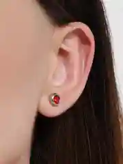 Красный серьга-гвоздик из нержавеющей стали, 8 цветов, 2 штуки