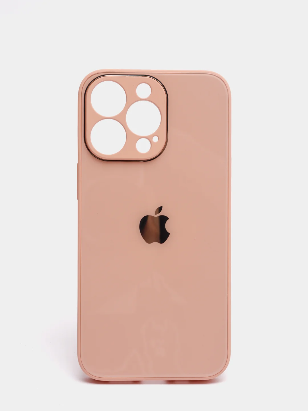 Кремовый чехол силиконовый со стеклянной панелью для iPhone 13 Pro