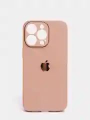 Кремовый чехол силиконовый со стеклянной панелью для iPhone 13 Pro