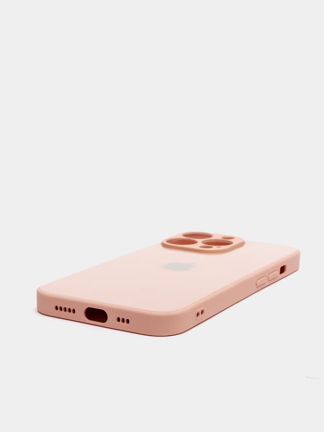 Кремовый чехол силиконовый со стеклянной панелью для iPhone 13 Pro