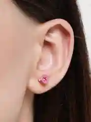 Розовый серьга - шуруп из хирургической стали, 1 штука