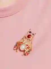 Красный брошь на булавке