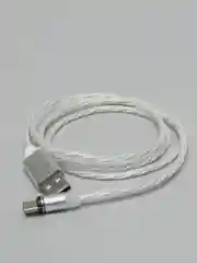 Белый кабель магнитный, светящийся 2.1А+магнитный коннектор (micro usb, Apple lightning, type c)