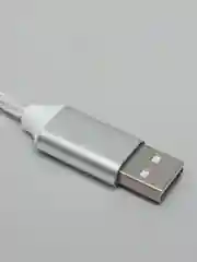 Белый кабель магнитный, светящийся 2.1А+магнитный коннектор (micro usb, Apple lightning, type c)