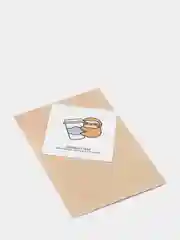 Зеленый открытка 8x8см кофе, корги, пингвин, мишка