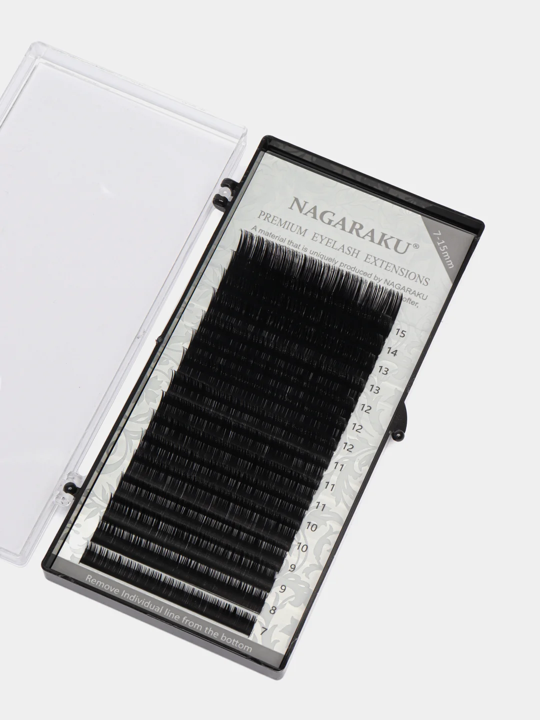 Ресницы для наращивания Nagaraku 0.10, изгиб "С" Mix (7-15 mm)