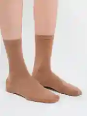 Бежевый носки в рубчик