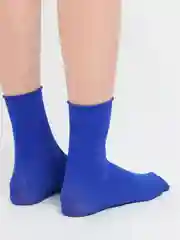 Синий носки в рубчик из мягкой микрофибры