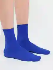 Синий носки в рубчик из мягкой микрофибры