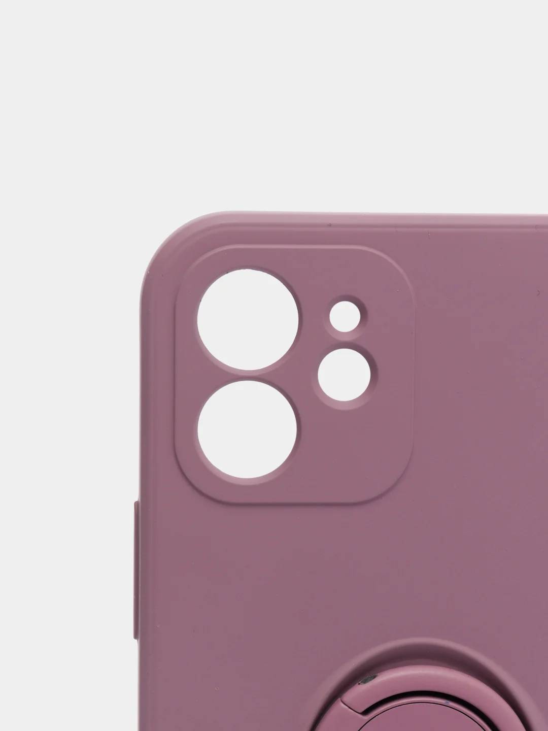 Фиолетовый чехол силиконовый с кольцом для iPhone 11, 12, 12 Pro Max, 13, 13 mini айфон про макс