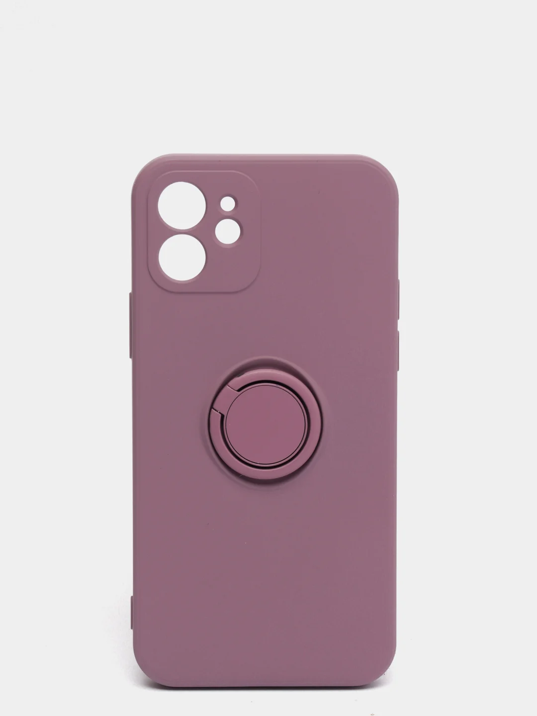 Фиолетовый чехол силиконовый с кольцом для iPhone 11, 12, 12 Pro Max, 13, 13 mini айфон про макс