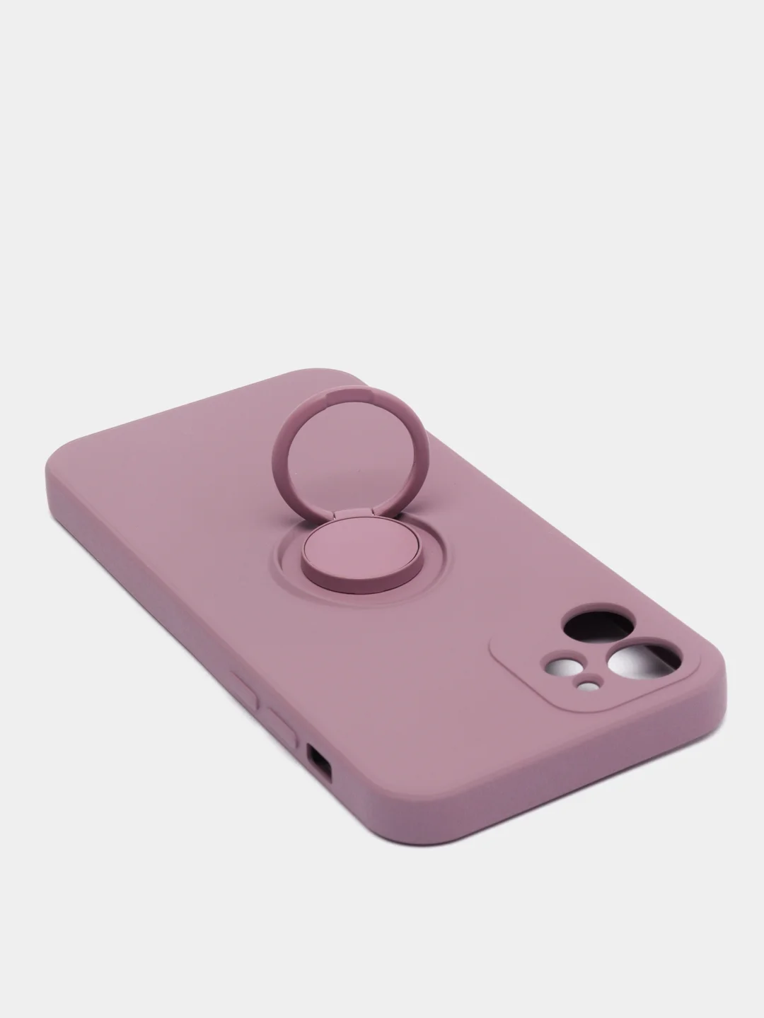 Фиолетовый чехол силиконовый с кольцом для iPhone 11, 12, 12 Pro Max, 13, 13 mini айфон про макс