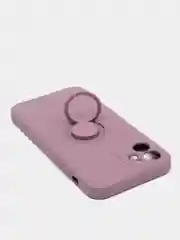 Фиолетовый чехол силиконовый с кольцом для iPhone 11, 12, 12 Pro Max, 13, 13 mini айфон про макс