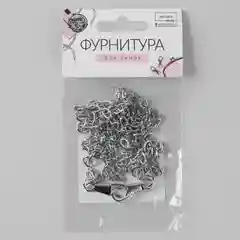 Цепочка для сумки, с карабинами, 5 х 7 мм, 120 см, цвет серебряный