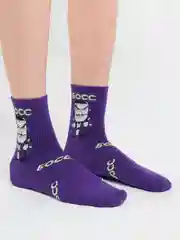 Фиолетовый носки с надписями