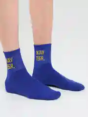 Индиго носки с надписью, унисекс
