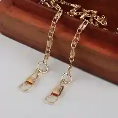 Цепочка для сумки, с карабинами, 4 х 13 мм, 120 см, цвет золотой