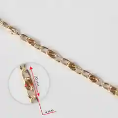 Цепочка для сумки, с карабинами, 4 х 13 мм, 120 см, цвет золотой